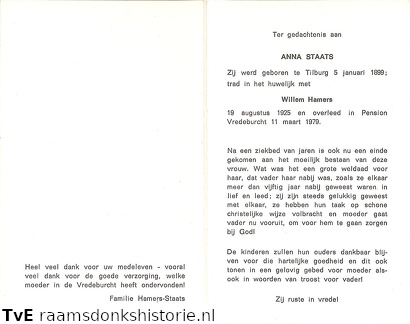 Anna Staats Willem Hamers