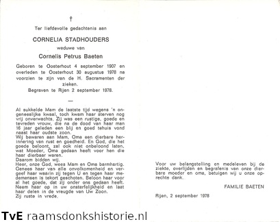 Cornelia Stadhouders Cornelis Petrus Baeten