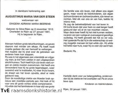 Augustinus Maria van der Steen Dingena Adriana Maria Beerens