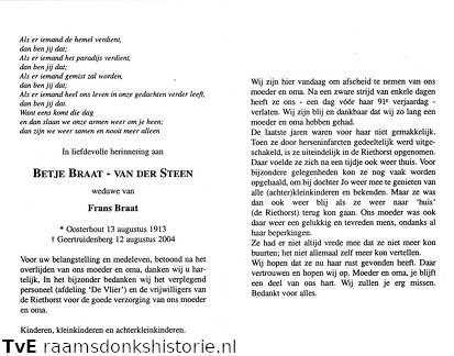 Betje van der Steen Frans Braat