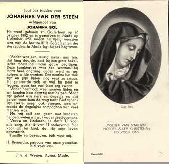 Johannes van der Steen Johanna Bol