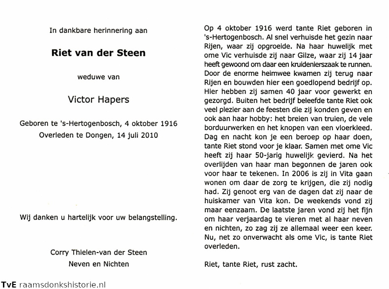 Riet van der Steen Viktor Hapers