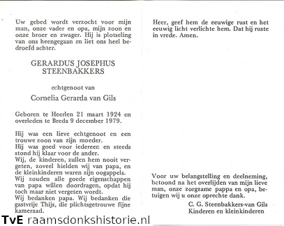 Gerardus Josephus Steenbakkers Cornelia Gerarda van Gils