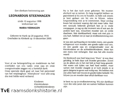 Leonardus Steenhagen Maria Verhagen
