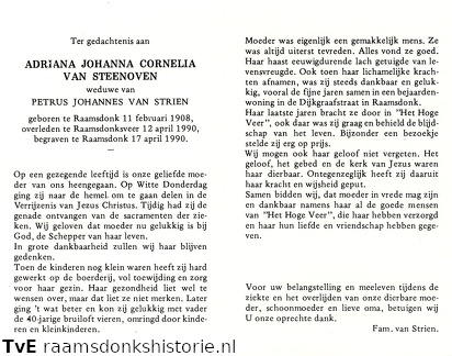 Adriana Johanna Cornelia van Steenoven Petrus Johannes van Strien
