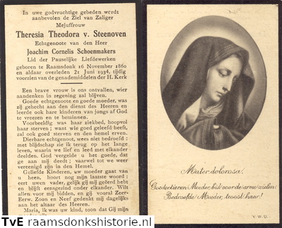 Theresia Theodora van Steenoven Joachim Cornelis Schoenmakers