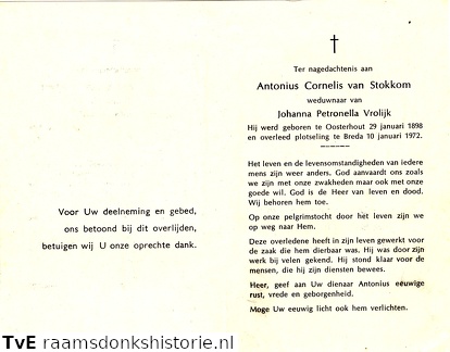 Antonius Cornelis van Stokkom Johanna Petronella Vrolijk