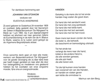 Johanna van Stokkom Eustatius Akkermans