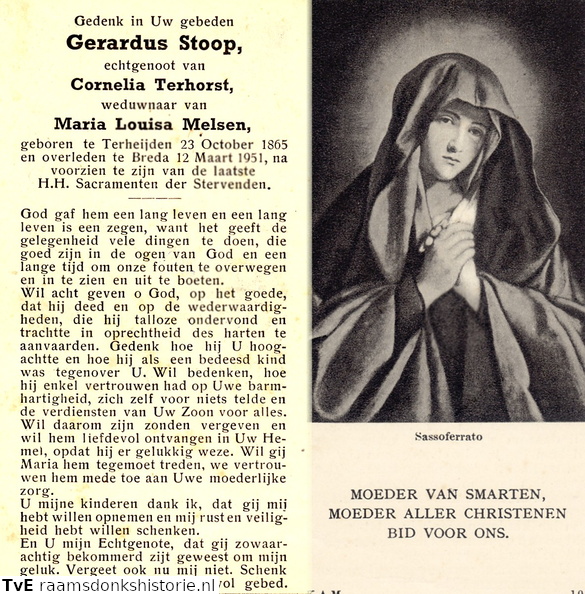 Gerardus Stoop Cornelia Terhorst Maria Louisa Melsen