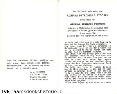 Adriana Petronella Stoopen Adrianus Johannes Pelkmans