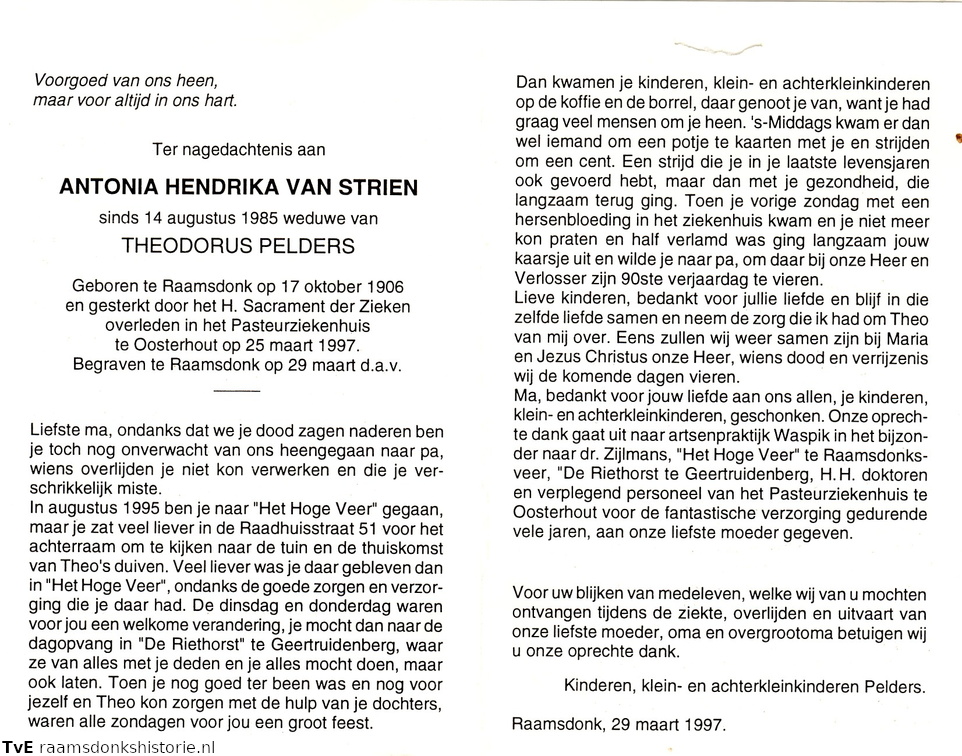Antonia Hendrika van Strien Theodorus Pelders