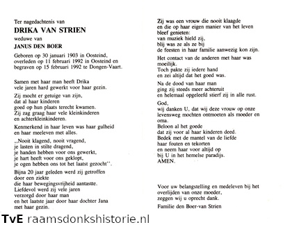 Drika van Strien Janus de Boer