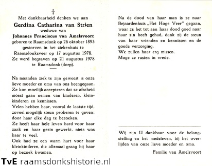Gerdina Catharina van Strien Johannes Franciscus van Amelsvoort