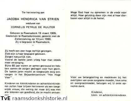 Jacoba Hendrica van Strien Cornelis Petrus de Rujiter