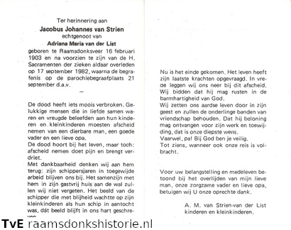 Jacobus Johannes van Strien  Adriana Maria van der List