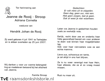 Adriana Cornelia Stroop Hendrik Johan de Rooij