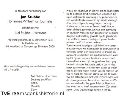 Johannes Wilhelmus Cornelis Stubbe Nel Hermans