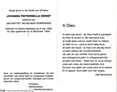 Johanna Pieternella Sweep Jan Baptist Wilhelmus Kerremans