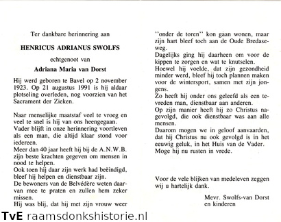 Henricus Adrianus Swolfs Adriana Maria van Dorst