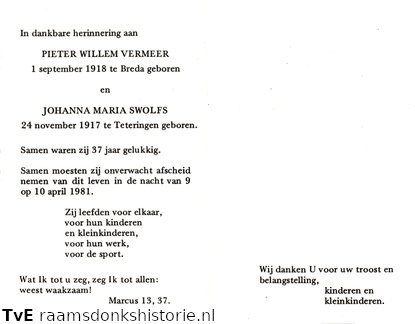 Johanna Maria Swolfs Pieter Willem Vermeer