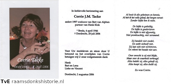 Corrie J.M. Tacke (vr)Henk Klok Bert van Alphen