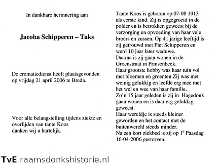Jacoba Taks Piet Schipperen