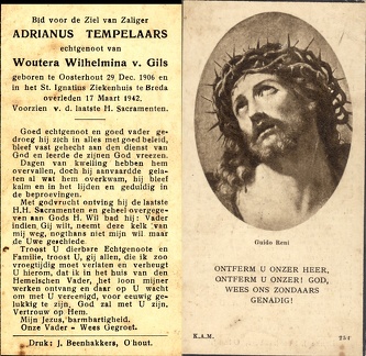Adrianus Tempelaars Woutera Wilhelmina van Gils