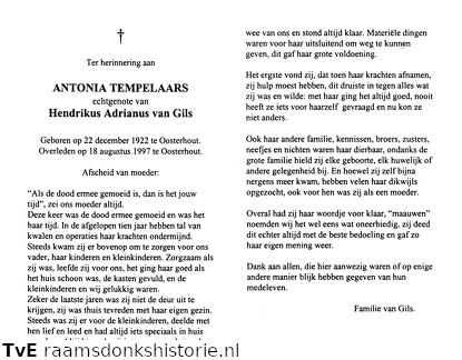 Antonia Tempelaars Hendrikus Adrianus van Gils