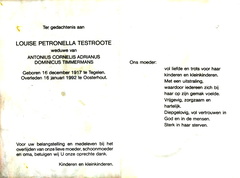 Louise Petronella Testroote Antonius Cornelis Adrianus Dominicus Timmermans