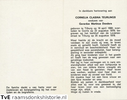 Cornelia Clasina Teurlings Gerardus Martinus Donders