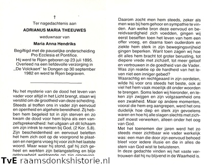 Adrianus Maria Theeuwes Maria Anna Hendriks
