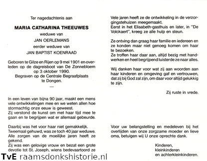 Maria Catharina Theeuwes Jan Oerlemans Jan Baptist Koenraad