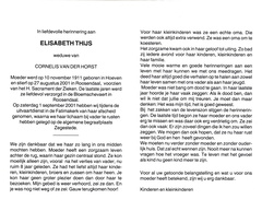 Elisabeth Thijs Cornelis van der Horst