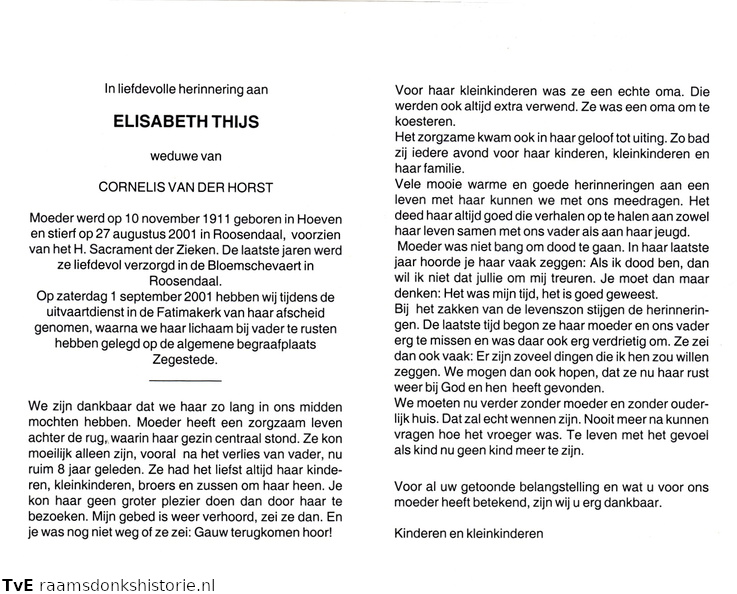 Elisabeth Thijs Cornelis van der Horst