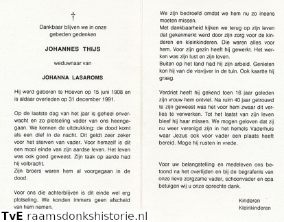 Johannes Thijs Johanna Lasaroms 