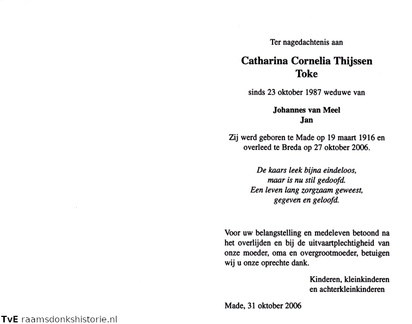 Catharina Cornelia Thijssen Johannes van Meel