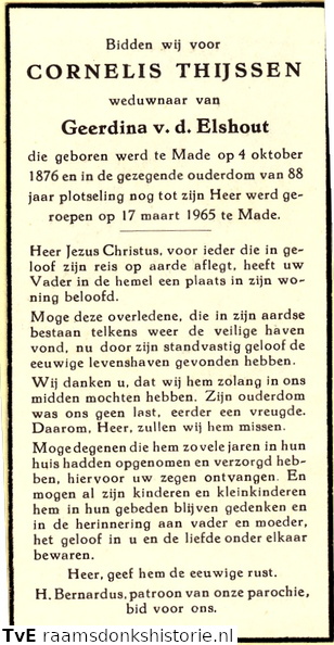 Cornelis Thijssen Geerdina van den Elshout