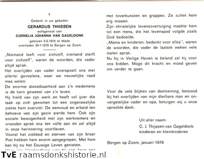 Gerardus Thijssen Cornelia Johanna van Gageldonk