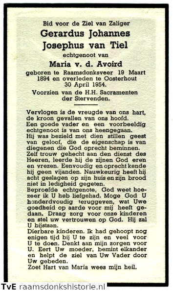 Gerardus Johannes Josephus van Tiel Maria van der Avoird