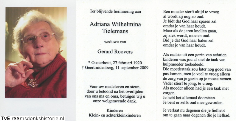Adriana Wilhelmina Tielemans Gerard Roovers