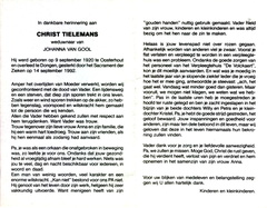 Christ Tielemans Johanna van Gool