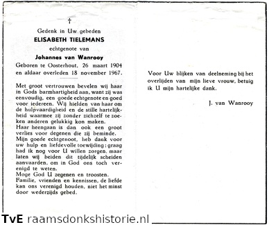 Elisabeth Tielemans Johannes van Wanrooy