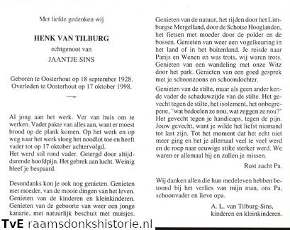 Henk van Tilburg Jaantje Sins