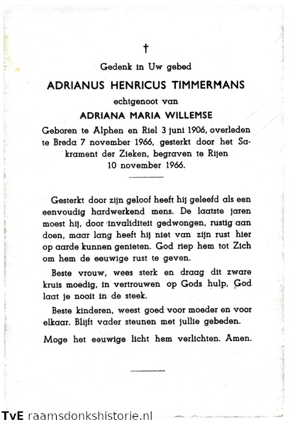 Adrianus Henricus Timmermans Adriana Maria Willemse