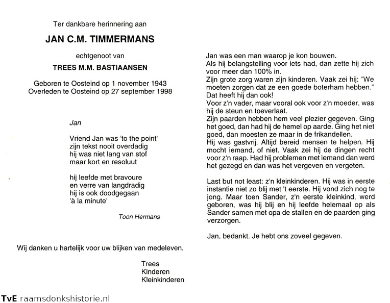 Jan C.M. Timmermans Trees M.M. Bastiaansen