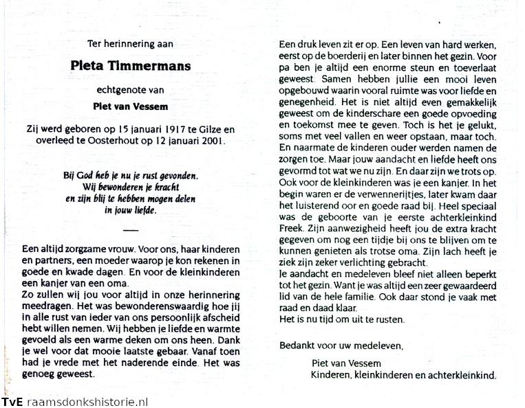 Pieta Timmermans Piet van Vessem