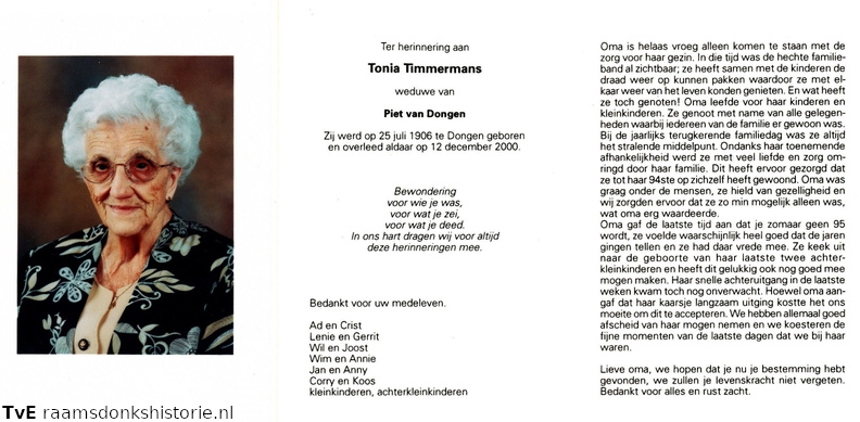 Tonia Timmermans Piet van Dongen