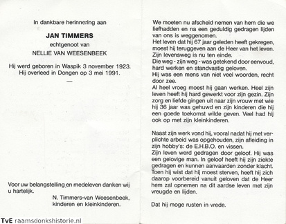 Jan Timmers Nellie van Weesenbeek