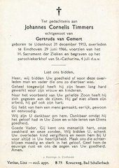 Johannes Cornelis Timmers Gertruda van Gemert