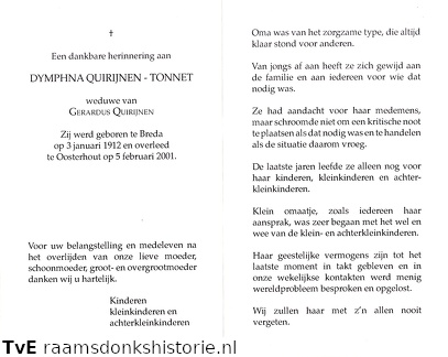 Dymphna Tonnet Gerardus Quirijnen